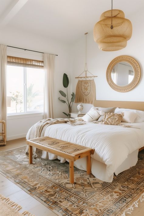 Boho Chic Bedroom Ideas, Boho Style Bedroom Decor, Chic Bedroom Ideas, Modern Bohemian Bedroom, Modern Boho Bedroom, Boho Bedroom Design, Stile Boho Chic, Boho Style Bedroom, Boho Bedroom Ideas