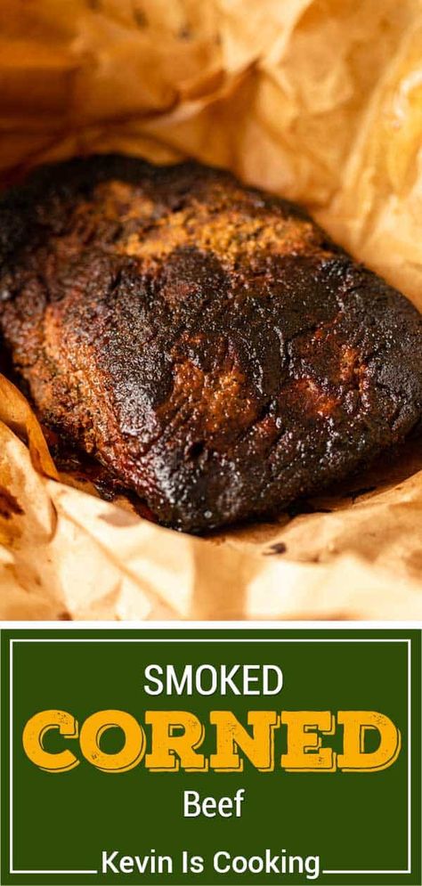 Smoked Corn Beef Brisket Traeger, Cornbeef Smoked, Smoked Corned Beef Brisket Pellet Grill, Traeger Corned Beef Recipe, Smoked Corn Beef Brisket, Pitboss Recipes, Corned Beef Seasoning, Smoked Corned Beef Brisket, Smoker Recipes Chicken