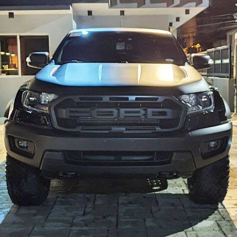 Matte Black Hood Foil Black Cars, Ford Ranger Raptor, Black Hood, Black Car, Ford Ranger, Matte Black, Suv Car, Foil, Suv