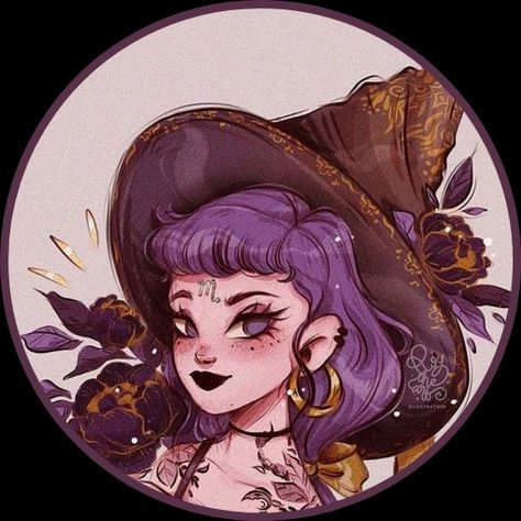 Witchy Profile Picture, Witch Profile Picture, Cute Anime Wallpaper, Profile Pictures, Pastel Goth, Girl Icons, Psychic, Anime Character, Painting & Drawing