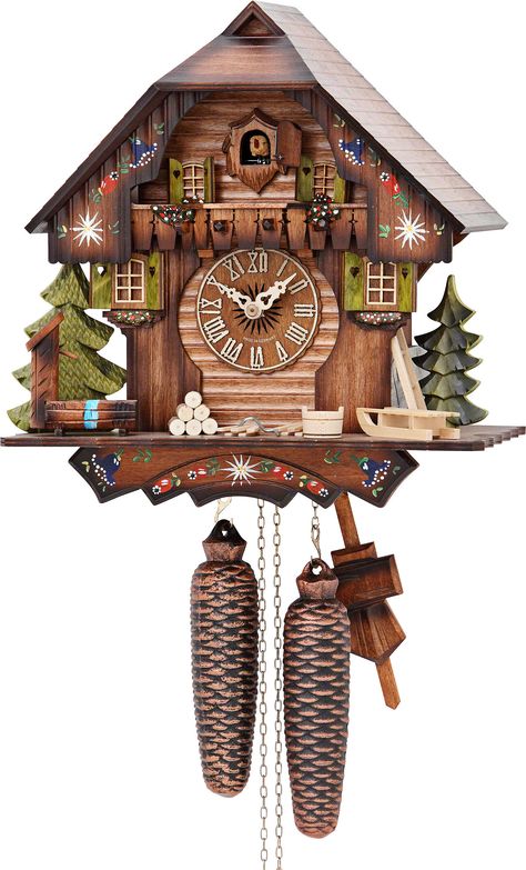 German Cuckoo Clock, Black Forest House, Forest Clock, Alpine Forest, Black Forest Germany, Chalet Style, Diy Clock Wall, Grandfather Clock, Wooden Bird