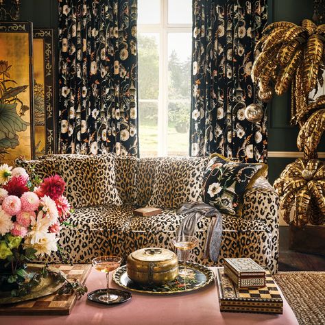 I trawl the internet most weeks looking at what trends are being forecast in Interiors and latching on to those that sound the most interesting (while ignoring those that sound bland. Today one leaps out at me, the ‘Mob Wife Aesthetic’. Say what!? If I simplify it down to its basic design rules, it's leopard prints, faux furs, & accents of red. Mixed with shameless bold taste. “The mob wife aesthetic humorously embraces the taste for assumed maximalism that has signaled flashy opulence thro... Animal Print Furniture, Ombre Velvet, Mob Wife Aesthetic, Patterned Furniture, Vertical Pattern, Cushion Headboard, Leopard Prints, Mob Wives, The Mob