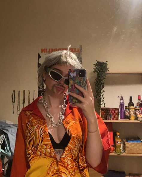 Guy Fieri Bachelorette Party, Guy Fieri Costume, Funny Guy Costumes, Guy Fieri, Pretty Halloween Costumes, The Other Guys, Orange Shirt, Mens Halloween Costumes, Mens Costumes