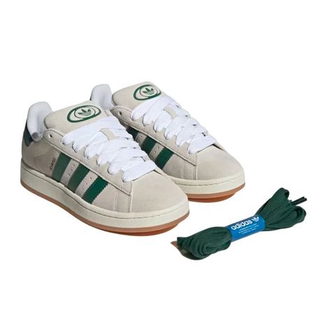 Adidas Campus 00s White, Adidas Campus 00s Green, Dark Green Shoes, Outfit Campus, Suede Set, Adidas Campus 00s, Trendy Shoes Sneakers, Dr Shoes, White Shades