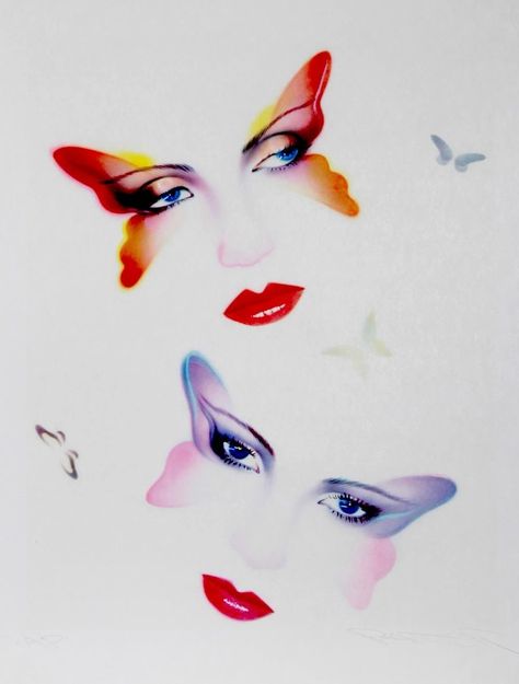 Pater Sato | Butterflies (Circa 1980) | MutualArt 80s Airbrush Art, Peter Sato, 60s Futurism, Pater Sato, 80s Airbrush, Futuristic Artwork, Lady Gaga Artpop, Brigitte Nielsen, 1980s Art