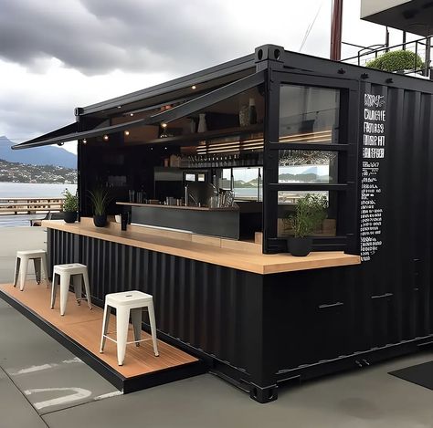 Container Coffee Shop, Container Restaurant, Container Cafe, Bar Exterior, Outdoor Restaurant Design, Container Conversions, Container Bar, Desain Pantry, Bar Outdoor