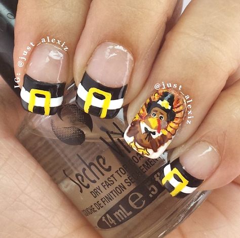 pilgrim hat designs for thanksgiving Thanksgiving Nail Art Designs, Holiday Nails Thanksgiving, Thanksgiving Nail Ideas, November Nail, Turkey Nails, Fall Thanksgiving Nails, Nail Artwork, Thanksgiving Nail Designs, Thanksgiving Nail Art