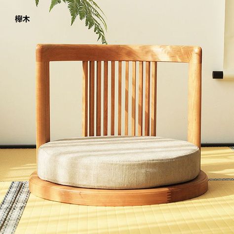 Japanese Floor Seating, Legless Chair, Tatami Chair, Chair Balcony, Japanese Home Design, Japanese Furniture, Floor To Ceiling, Floor Seating, Japanese Interior