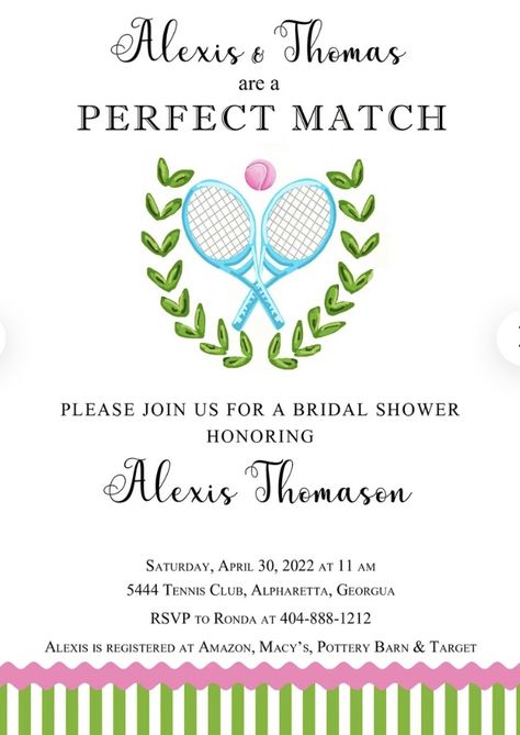 Sports Theme Bridal Shower Ideas, Tennis Wedding Theme, Tennis Themed Bachelorette Party, Bachelorette Tennis, Perfect Match Tennis Bridal Shower Theme, Bachelorette Pickle Ball, Theme Bridal Shower Ideas, Tennis Wedding, Tennis Core