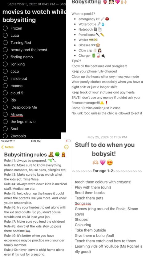 Babysitting Tips For Infants, What To Bring When Babysitting, Babysitting Prices Chart, What To Do When Babysitting Kids, Babysitting Kit Ideas, How To Start Babysitting, Babysitting Ideas Activities, Fun Babysitting Activities, Babysitting Checklist