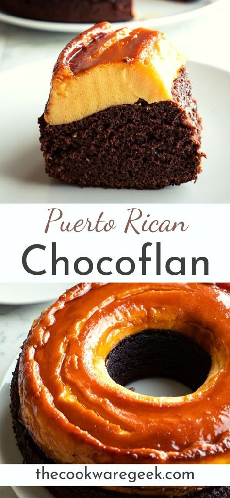 Flancocho Recipe, Puerto Rican Dessert, Impossible Cake, Hispanic Desserts, Spanish Desserts, Flan Cake, Puerto Rico Food, Boricua Recipes, Desserts Chocolate