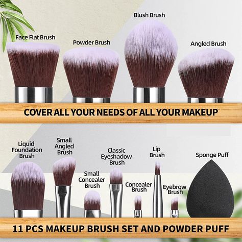 https://amzn.to/3N51gQ2 Blending Concealer, Bamboo Makeup Brushes, Bamboo Makeup, Makeup Blender Sponge, Makeup Blender, Makeup Brush Kit, Flawless Makeup Application, Kabuki Brush, Foundation Powder