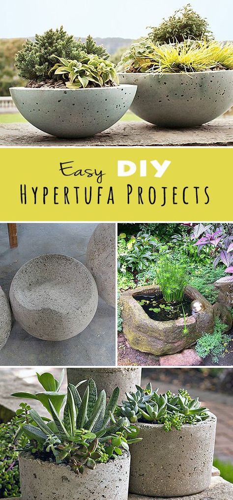 Easy DIY Hypertufa Projects! • Lots of step by step tutorials and projects! Hypertufa Projects, Shed Inspiration, Diy Concrete Planters, Outdoor Garden Planters, Diy Concrete, Diy Garden Furniture, Concrete Garden, Have Inspiration, Garden Containers