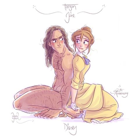 Art Of David Gilson, David Gilson, Tarzan Disney, Tarzan Of The Apes, Tarzan And Jane, Jane Porter, Princess Drawings, Disney Couples, Pinturas Disney