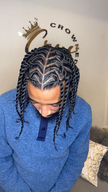 Men Rope Twist Styles, Kamikaze Twist Hairstyle Men, Kamikaze Braids, Men Flat Twist, Kamikaze Twists Men, Kamakazi Twist Men, Braid Styles For Men Long Hair, Kamikaze Twist, Men’s Twist Hairstyles