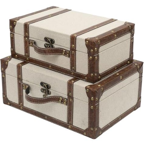 Wooden Chests, Vintage Chest Trunk, Decorative Trunks, Wooden Storage Crates, Dorm Room Storage, Fabric Storage Boxes, Decorative Storage Boxes, Trunks And Chests, Storage Trunks