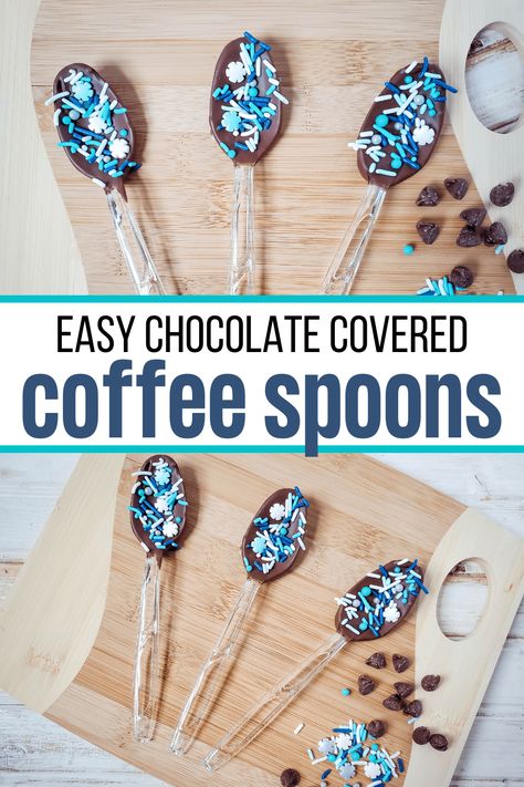 Hot Chocolate Stir Spoons, Coffee Spoons Diy, Chocolate Covered Spoons For Cocoa, Hot Cocoa Spoons Diy, Chocolate Covered Spoons, Chocolate Dipped Spoons, Chocolate Dipping Spoons, Snowflake Chocolate, Cocoa Spoons