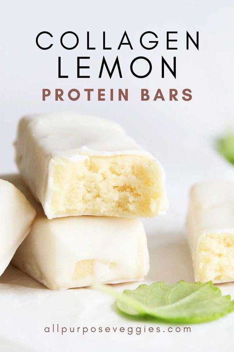 Satisfy your sweet tooth and fuel your body with these Homemade Lemon Protein Bars made with Collagen Peptides. These bars make the perfect healthy dessert or post-workout snack, with a soft and chewy texture and just the right balance of sweet and tangy lemon flavor. The collagen peptides in these bars have numerous benefits for your hair, skin, and joints, making them a great addition to your diet.   #proteinbars #lowcarb #healthysnacks Collagen Powder Recipes, Lemon Protein, Collagen Protein Bars, Real Food Snacks, Collagen Recipes, Protein Bars Homemade, Protein Bar Recipes, Healthy Bars, Chewy Sugar Cookies