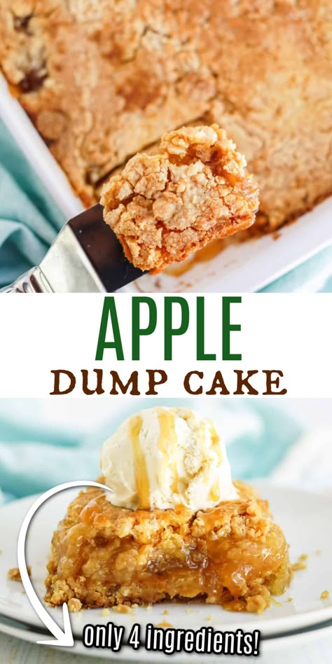 Prep Ahead Desserts, Apple Recipes Crockpot, Favorite Deserts, Healthy Apple Recipes, Easy Thanksgiving Dessert Recipes, Dessert Crepes, Apple Dump Cake Recipe, Easy Dump Cake Recipe, Apple Dump Cake