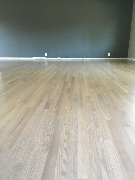 Duraseal Silvered Gray on red oak Silvered Gray On White Oak, Duraseal Silvered Gray Red Oak, Silvered Gray On Red Oak, Wood Floor Stains, Red Oak Hardwood Floors Stains, Red Oak Wood Floors, Refinished Floors, Hardwood Floor Stain Colors, Oak Floor Stains