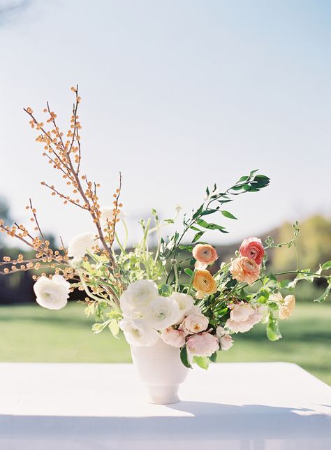 Elegant wedding florals: http://www.stylemepretty.com/california-weddings/fallbrook/2017/02/17/peach-spring-outdoor-wedding/ Photography: Sara Weir - https://www.saraweirphoto.com/ Ceremony Arrangements, Outdoor Spring Wedding, Mauve Flowers, Ceremony Arrangement, Card Displays, Wedding Floral Arrangements, Outdoor Wedding Photography, Green Garland, Alfred Angelo