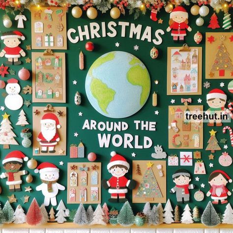 Christmas Bulletin Board Ideas for Elementary School. Christmas Classroom Activities for Elementary School. Christmas Display Board Ideas, Christmas Board Decoration Ideas For School Aesthetic, Elementary Classroom Christmas Decor, Christmas School Bulletin Boards, Holidays Around The World Bulletin Board, Christmas Board Ideas For School, Christmas Classroom Bulletin Boards, Bulletin Board Christmas Ideas, Christmas Board Decoration Ideas For School