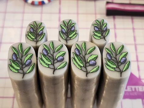 McCraziesCreations - Etsy Palmer Clay, Polymer Cane, Branch With Leaves, Polymer Flowers, Clay Cane, West Berlin, Polymer Clay Cane, Polymer Clay Canes, Polymer Clay Projects