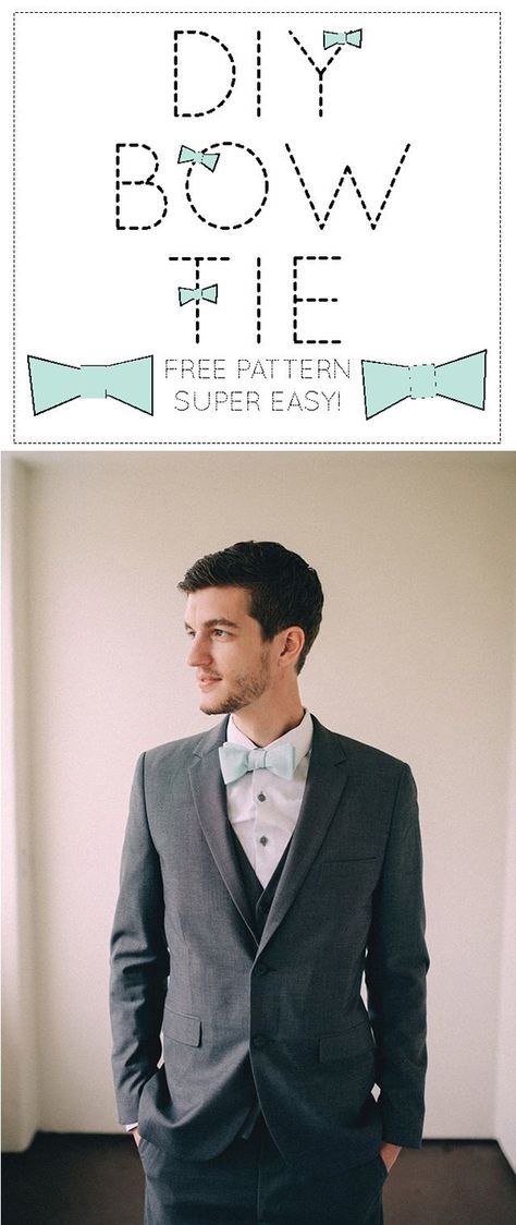 Tie Patterns Diy, Bow Tie Pattern, Sewing Men, Bowtie Pattern, Sew Ins, Trendy Sewing, Tie Pattern, Diy For Men, Cadeau Diy