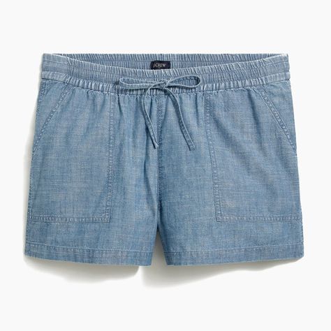 Shop J.Crew Factory for the Chambray drawstring short for Women. Find the best selection of Women Shorts available in-stores and online. Fall Suit, Short For Women, Black And Black, J Crew Style, Maternity Shops, Matching Family Outfits, Nice Shorts, Dress With Cardigan, Drawstring Shorts