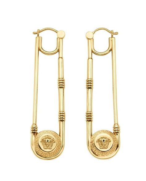 Versace safety pin earrings Versace Safety Pin, Pin Earrings, Safety Pin Earrings, Safety Pin, Versace, Gold