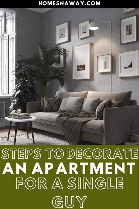 How To Decorate A Guys Apartment, Mans Apartment Decor Masculine Interior, Single Man Living Room Ideas, Living Room For Men Masculine Interior, Single Guy Apartment Decor, Guy Apartment Decor, Guys Apartment Decor Living Room, Christmas Decorations Living Room Cozy, Guy Apartment Ideas Living Room