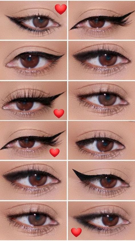 Gel Eyeliner Tutorial, Pencil Eyeliner Tutorial, Cat Eye Eyeliner Tutorial, Liquid Eyeliner Tutorial, Cat Eye Eyeliner, Tutorial Eyeliner, Eyeliner For Hooded Eyes, Membentuk Alis, Bentuk Alis