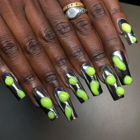 Slow Hands, Yellow Nails, Chrome Nails, Nail Inspo, Hands On, Chanel, Neon, Japan, Nails