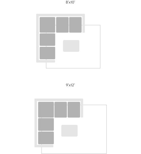 Sectional And Rug Placement, Area Rug Size Guide Living Room, Rug Placement With Sectional, Area Rug Placement Living Room, Living Room Rug Size Guide, What Size Rug For Living Room, Rug Size Guide Living Room, Sectional Couch Layout, Area Rug Size Guide