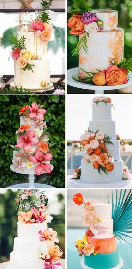 36 Eye-dropping Floral Wedding Cakes with Elegant Design – Clear Wedding Invites Simple Wedding Invites, Hawaiian Wedding Themes, Hawaiian Wedding Cake, Tropical Floral Wedding, Hibiscus Wedding, Tropical Wedding Cake, Tropical Wedding Theme, Wedding Cake Toppers Unique, Exotic Wedding