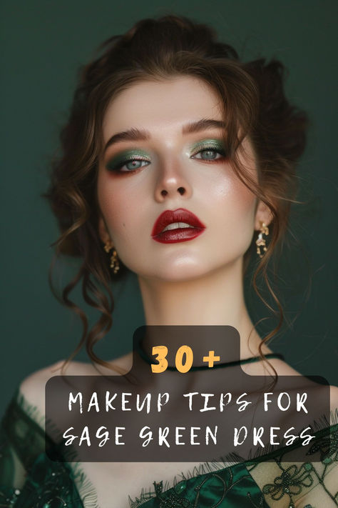 Searching For The Ideal Makeup To Match Your Sage Green Dress? 💖 Look No Further! I’ve Curated 30 Makeup Ideas That Will Enhance Your Outfit And Make You Shine. From Soft Neutrals To Bold Colors, You’ll Find The Perfect Makeup Styles For Any Event. Click Now And Discover Your New Favorite Looks! 🎨💋 Makeup For Green Dress Wedding, Makeup To Match A Green Dress, Garden Wedding Makeup Guest, Makeup For A Green Outfit, Lipstick For Green Dress, Make Up For Green Dress Outfit, Makeup To Wear With Green Dress, Dark Green Dress Makeup, Makeup Looks With Green Dress