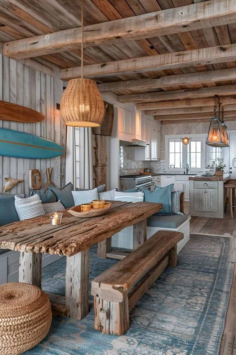 Cozy Coastal Cottage, Beach Style Living Room, Boho Beach House, Modern Coastal Decor, Beach House Living Room, Dream Beach Houses, Hawaii Homes, Beach Shack, Beach House Interior