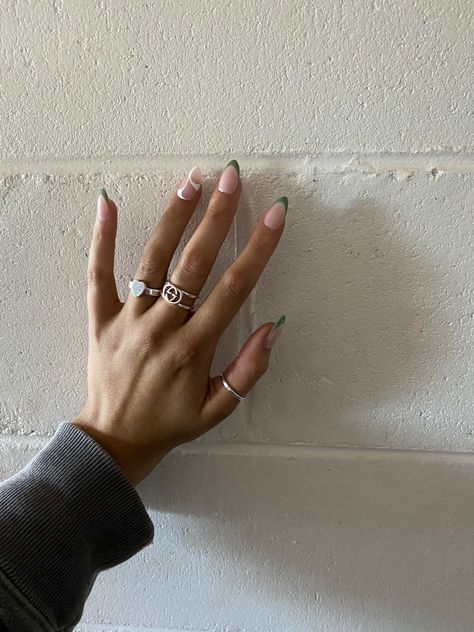 Gucci Rings Women, Silver Gucci Ring, Gucci Ring Aesthetic, Gucci Ring Women, Pushing P, Aesthetic Gucci, Gucci Ring, Clothes Street Style, Sage Green Aesthetic