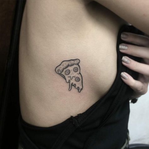 Pizza Tattoo, Unique Tattoos For Men, Tatuagem Masculina Pequena, Food Tattoos, Bff Tattoos, Tattoo Fails, Sister Tattoos, Disney Tattoos, Little Tattoos