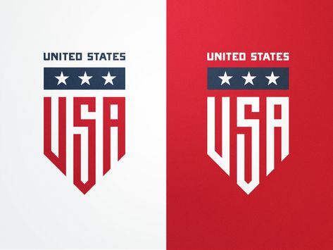 USA Badge by Fraser Davidson Desain Merek, Gfx Design, Inspiration Logo Design, Soccer Logo, Sports Logo Design, Badge Logo, Badge Design, Minimalist Logo Design, Logo Mark