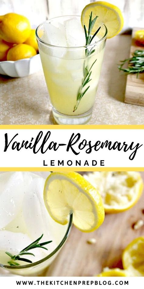 Fresh Lemonade Recipe, Rosemary Lemonade, Real Vanilla, Make Simple Syrup, Lemonade Recipe, Fresh Lemonade, Kitchen Prep, Pescatarian Recipes, Prep Kitchen