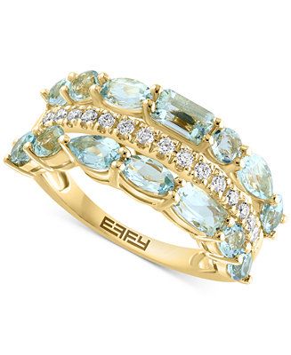 Effy Rings, Effy Jewelry, Gems Jewelry, Rings For Her, Custom Rings, Free Jewelry, Aquamarine, Ring Designs, Gold Jewelry