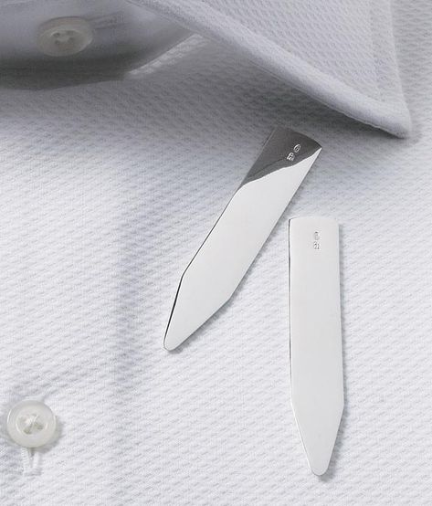 How to Make Instant Dress Shirt Collar Stays Dress Shirt Collar, Layering Techniques, Metal Collar, Mens Fashion Casual Shoes, Preppy Men, Collar Stays, Bespoke Tailoring, Well Dressed Men, Cheap Fashion