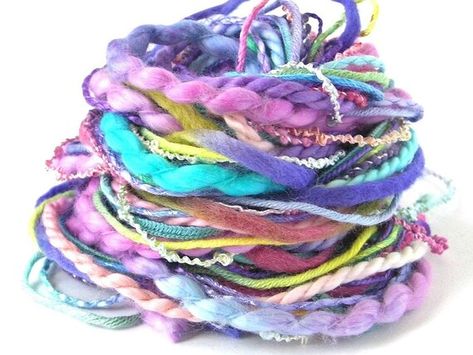 Pastel Princess, Unique Yarn, Novelty Yarn, Handwoven Scarf, Art Yarn, Pink Pastel, Hand Felted, Handspun Yarn, Unusual Gifts