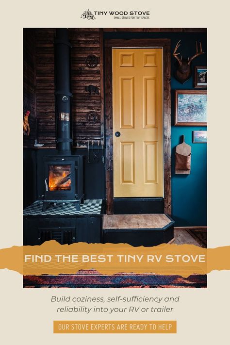 Infuse warmth and self-sufficiency into your RV with a Tiny Wood Stove! Complete our guidance form to receive personalized support in choosing the ideal compact heat source for your mobile home. From determining the right stove size to confidently installing your new Dwarf stove, our wood stove advisors guide you through the process—bringing the cozy ambiance of a real wood fire to your RV life on the road. Yurt Cabin, Wood Stove Installation, Small Wood Stove, Tiny Wood Stove, Stove Installation, Small Stove, Cast Iron Legs, Tiny Living Space, Rv Travel Trailers