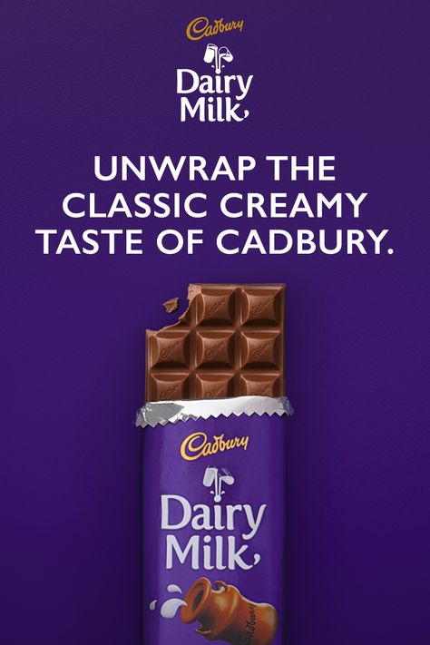 It’s classic, it’s creamy, it’s Cadbury Dairy Milk. Cadbury Dairy Milk Advertisement, Dairy Milk Advertisement, Chocolate Poster Design, Cadbury Chocolate Bars, Cadbury Dairy Milk Chocolate, Fly Quotes, Chinese Bbq Pork, Supergirl Cosplay, Sand Blasting