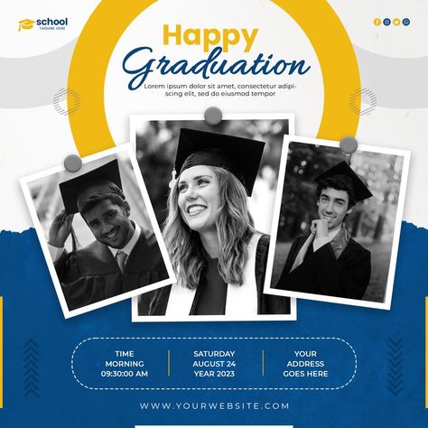 Graduation Designs Ideas, Study Poster Design, Education Post Design Ideas, Graduation Instagram Post, Education Poster Design Ideas, College Social Media Post, Graduation Graphic Design, College Social Media, Education Social Media Design