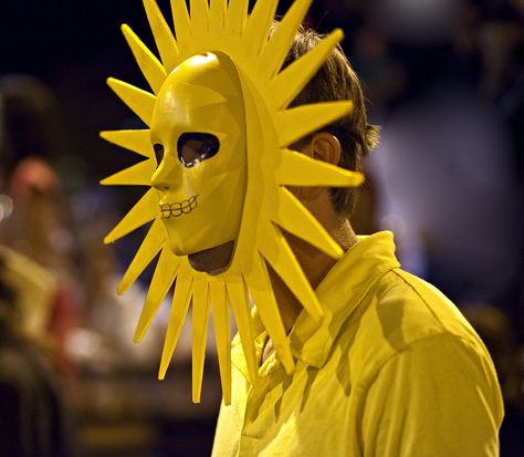 Sun Costume Men, Pride Float, Sun Mask, Space Costumes, Mr Sunshine, Sun King, Calendar Ideas, Head Gear, Carnival Masks