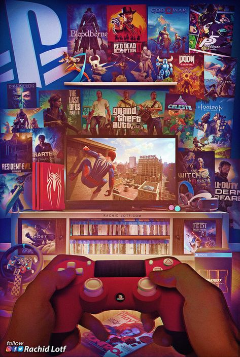 ArtStation - Playstation 4 - Spider Man, Rachid Lotf Retro Games Wallpaper, Game Wallpaper Iphone, Joker Artwork, Game Wallpaper, Desain Buklet, Gameboy Color, Retro Gaming Art, Video Game Room Design, Best Gaming Wallpapers