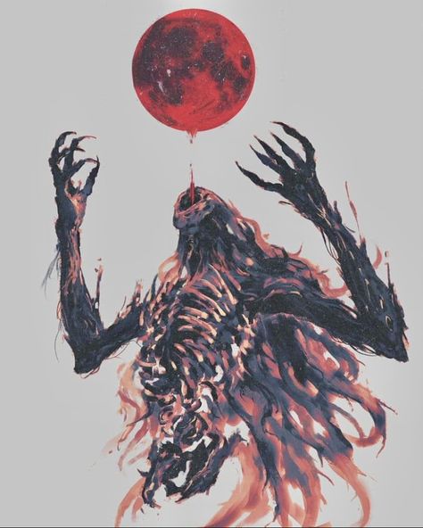 Bloodborne Art, Dark Souls Art, Cosmic Horror, 다크 판타지, Monster Concept Art, Bloodborne, Fantasy Monster, Blood Moon, Poses References